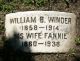 Tombstone of William B Winder and Fannie Fidler